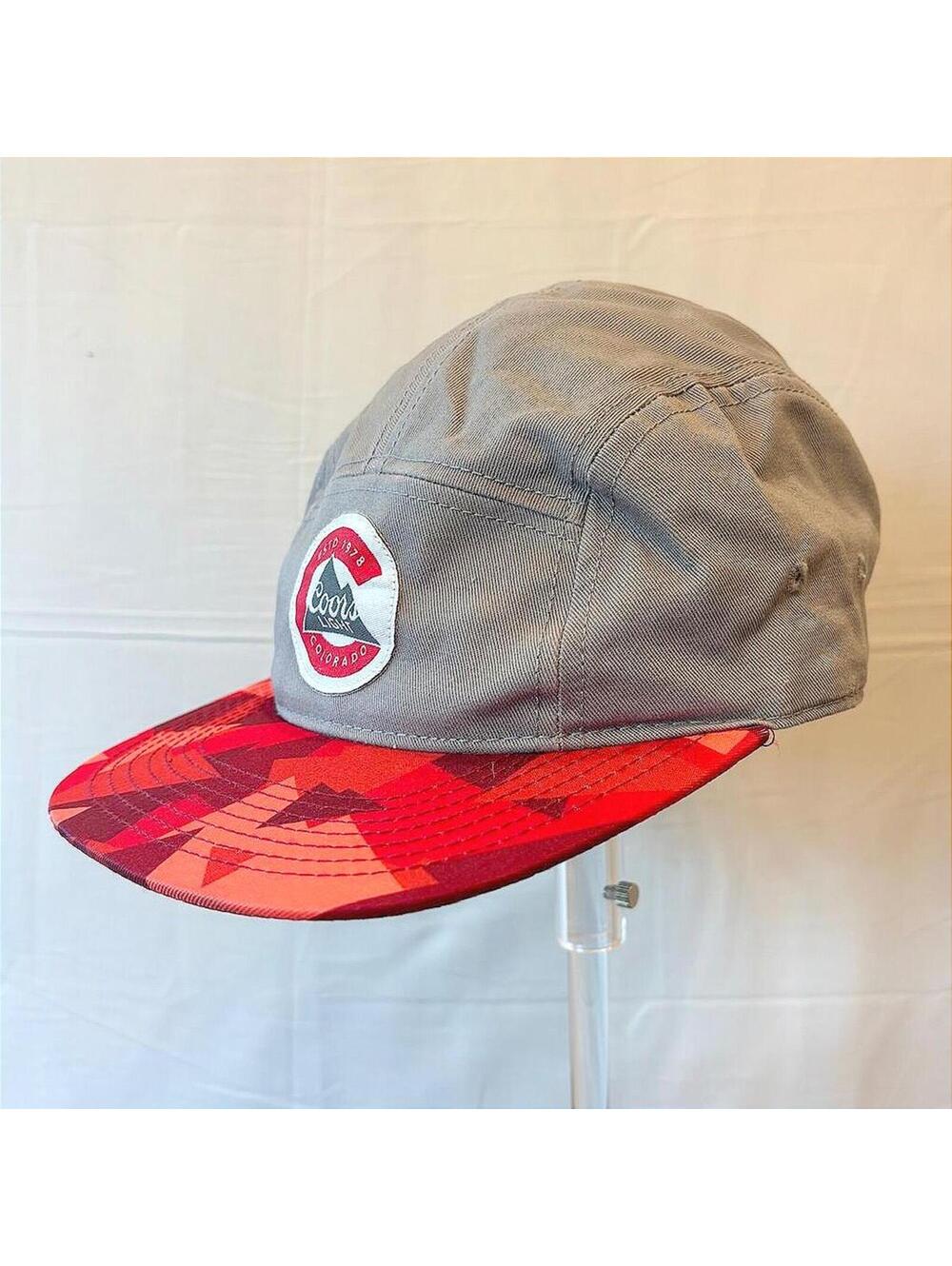Coors Light Colorado Heritage 5 Panel Camp Cap Snapback Grey Geometric Brim Hat